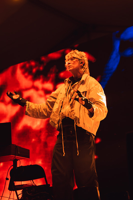Performer On Lit Stage