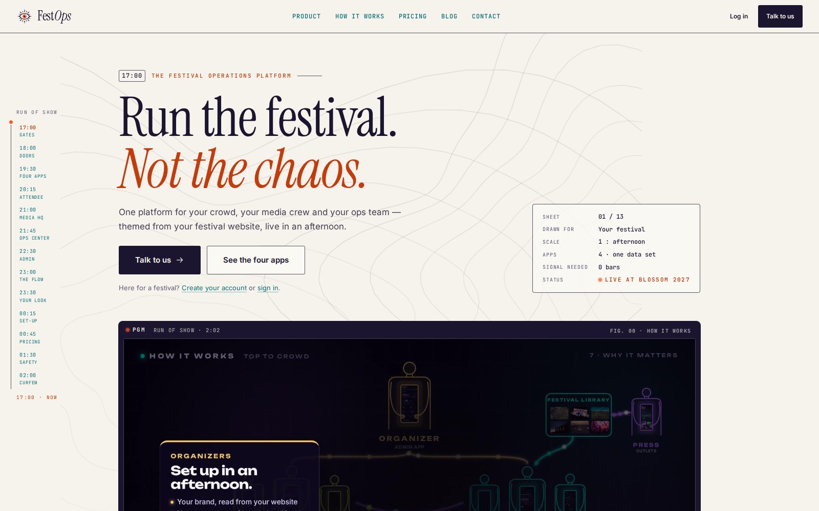 FestOps: Festival operations platform: staff apps + fan app + marketing site
