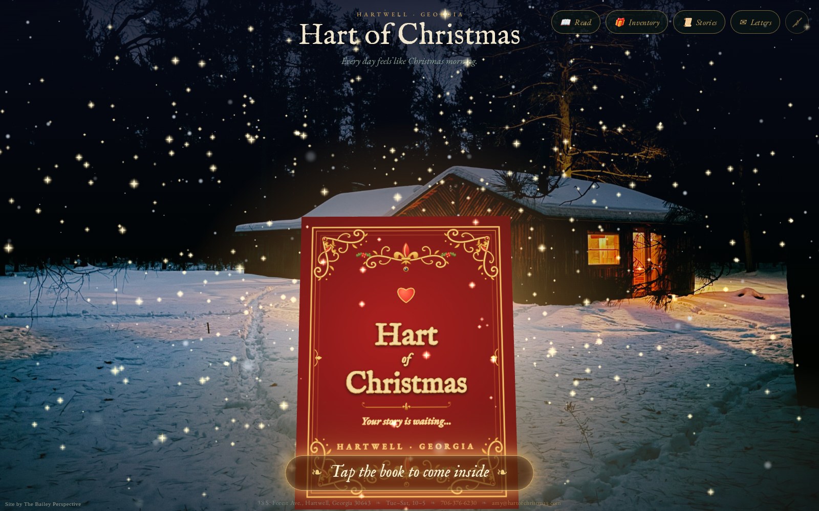 Hart of Christmas: 3D storybook website + store + owner dashboard