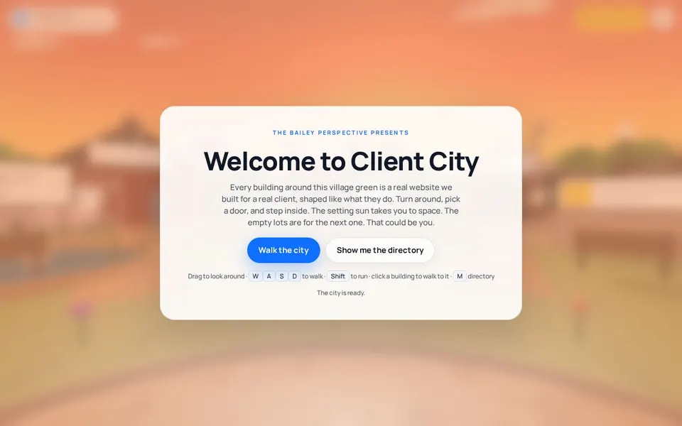 Client City walkable 3D village