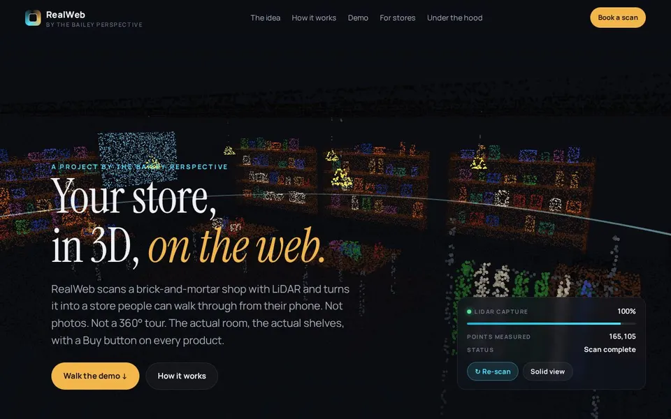 RealWeb point-cloud store concept