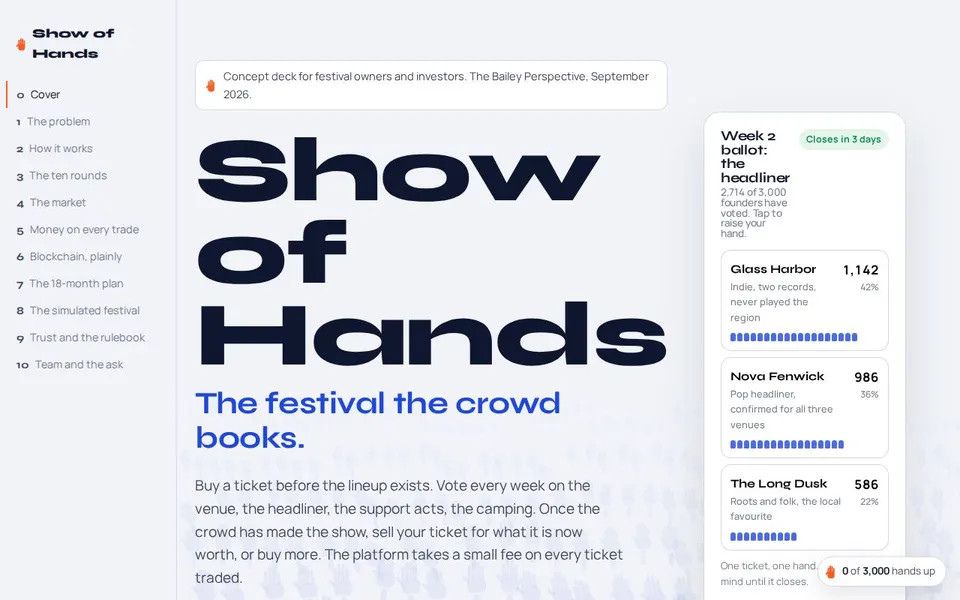 Show of Hands pitch deck